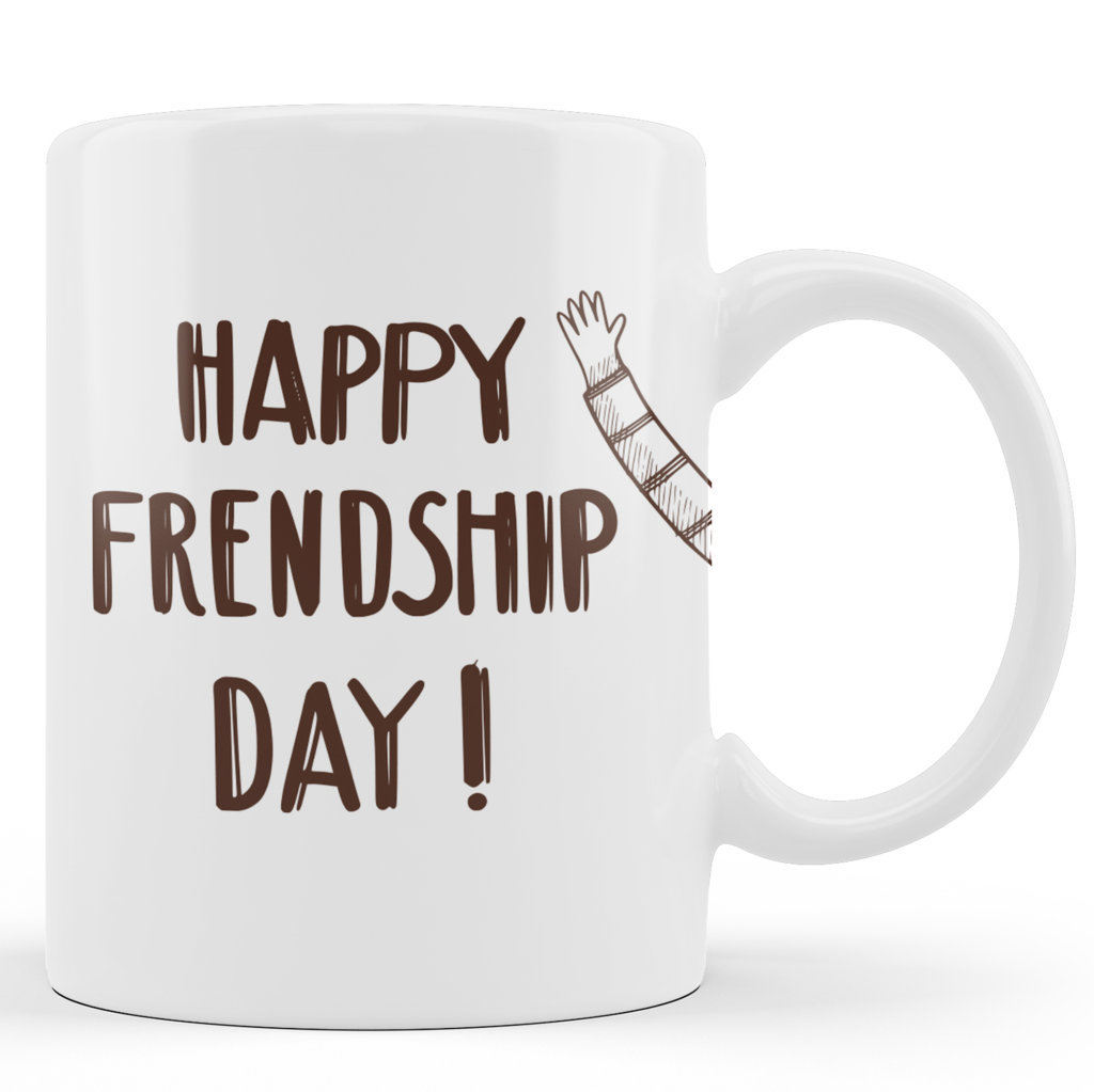 Printed Ceramic Coffee Mug | Friends | Friendship Day Hand drawn Friends | 325 Ml. 